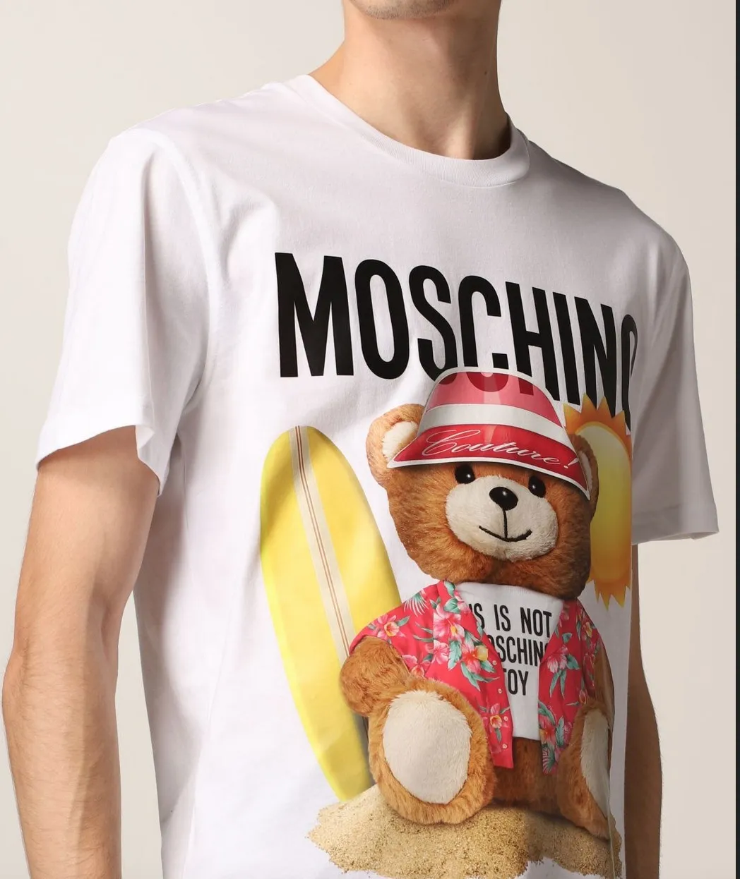 Moschino  |Crew Neck Pullovers Cotton Short Sleeves Logo