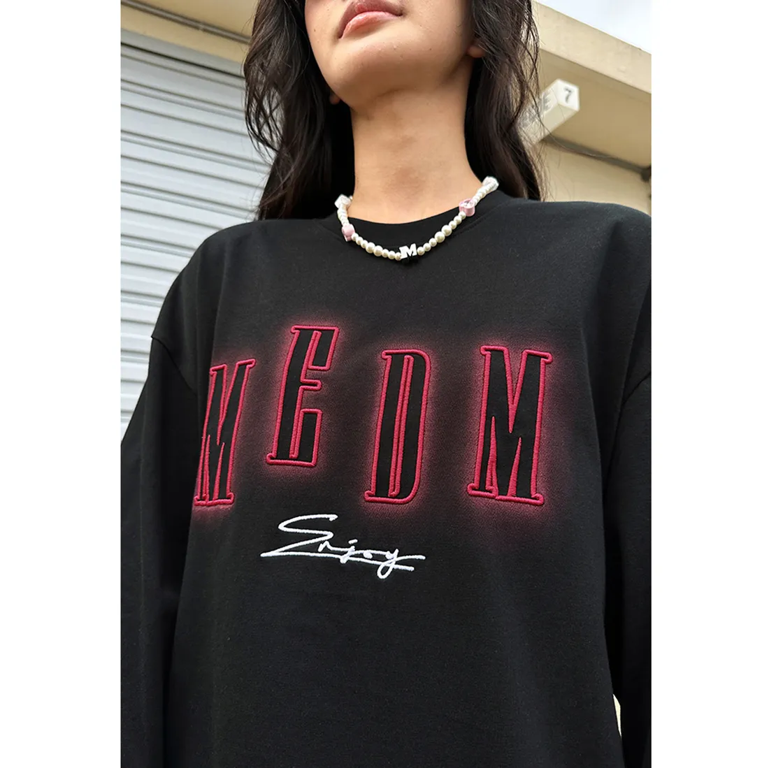 MR. ENJOY DA MONEY  |Crew Neck Unisex Street Style Long Sleeves Cotton Oversized