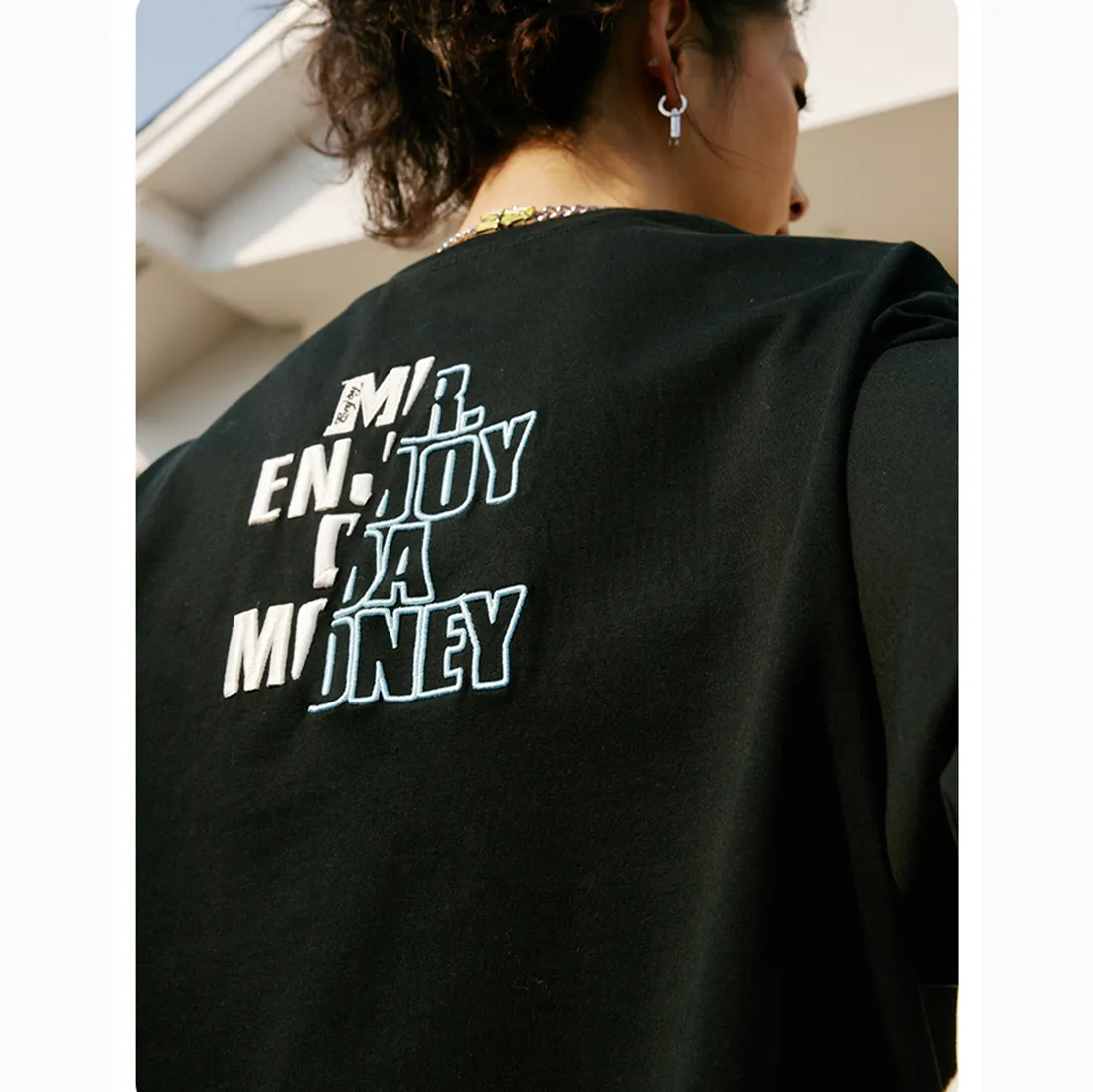 MR. ENJOY DA MONEY  |Crew Neck Unisex Street Style Long Sleeves Cotton