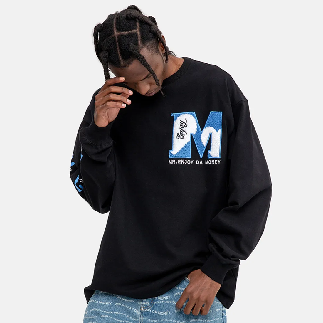 MR. ENJOY DA MONEY  |Crew Neck Unisex Street Style Long Sleeves Oversized