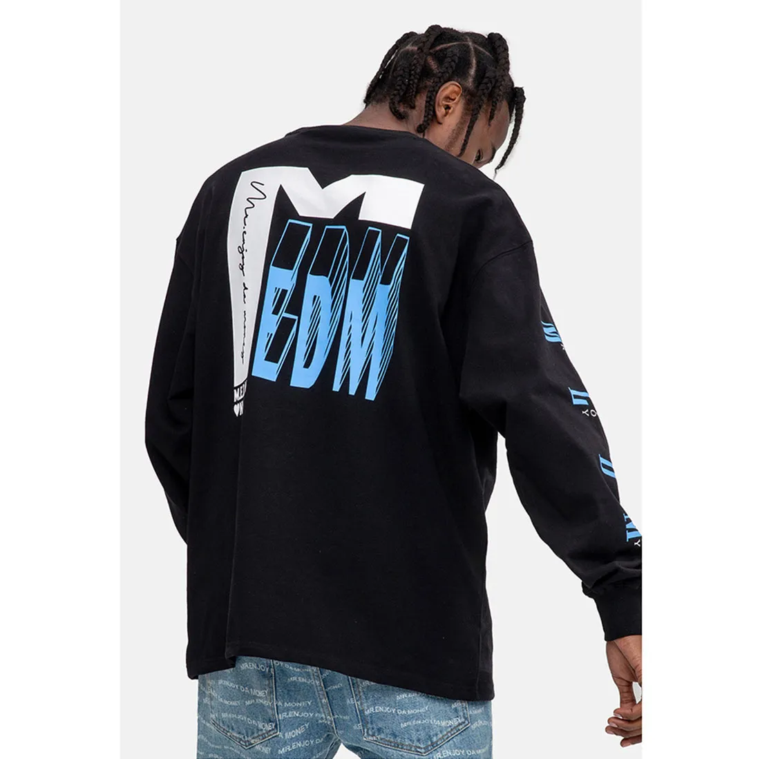 MR. ENJOY DA MONEY  |Crew Neck Unisex Street Style Long Sleeves Oversized