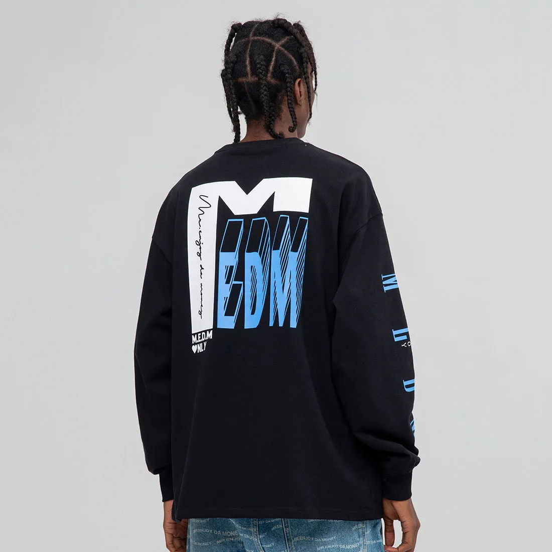 MR. ENJOY DA MONEY  |Crew Neck Unisex Street Style Long Sleeves Oversized