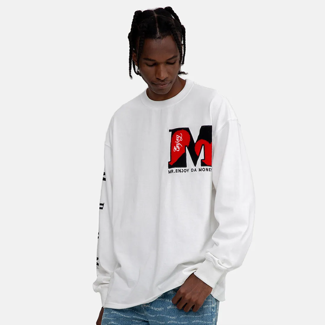 MR. ENJOY DA MONEY  |Crew Neck Unisex Street Style Long Sleeves Oversized