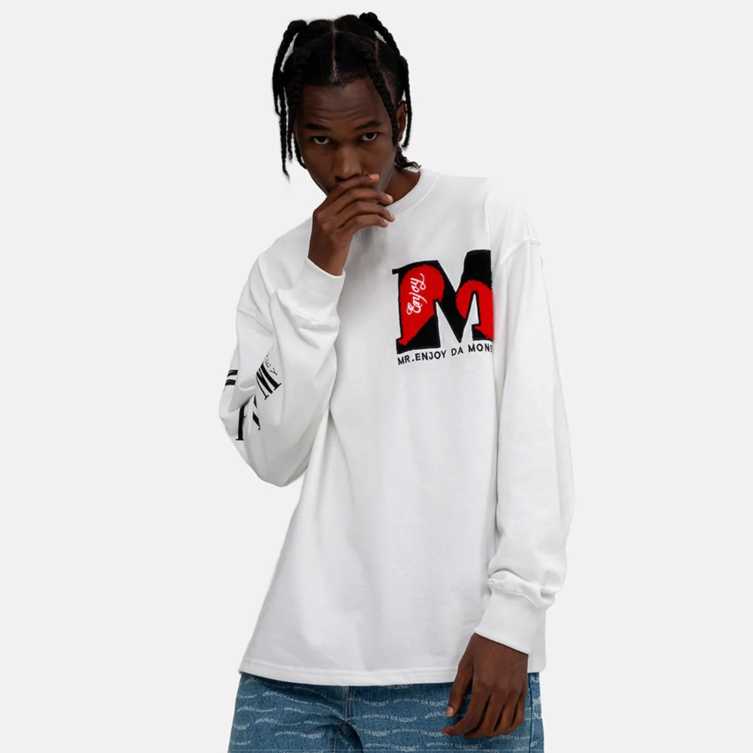 MR. ENJOY DA MONEY  |Crew Neck Unisex Street Style Long Sleeves Oversized