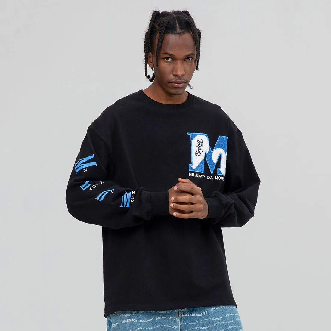 MR. ENJOY DA MONEY  |Crew Neck Unisex Street Style Long Sleeves Oversized