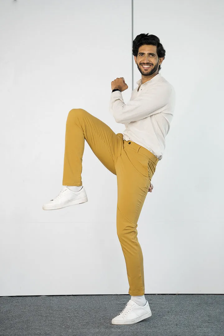 Mustard Stretch Chinos