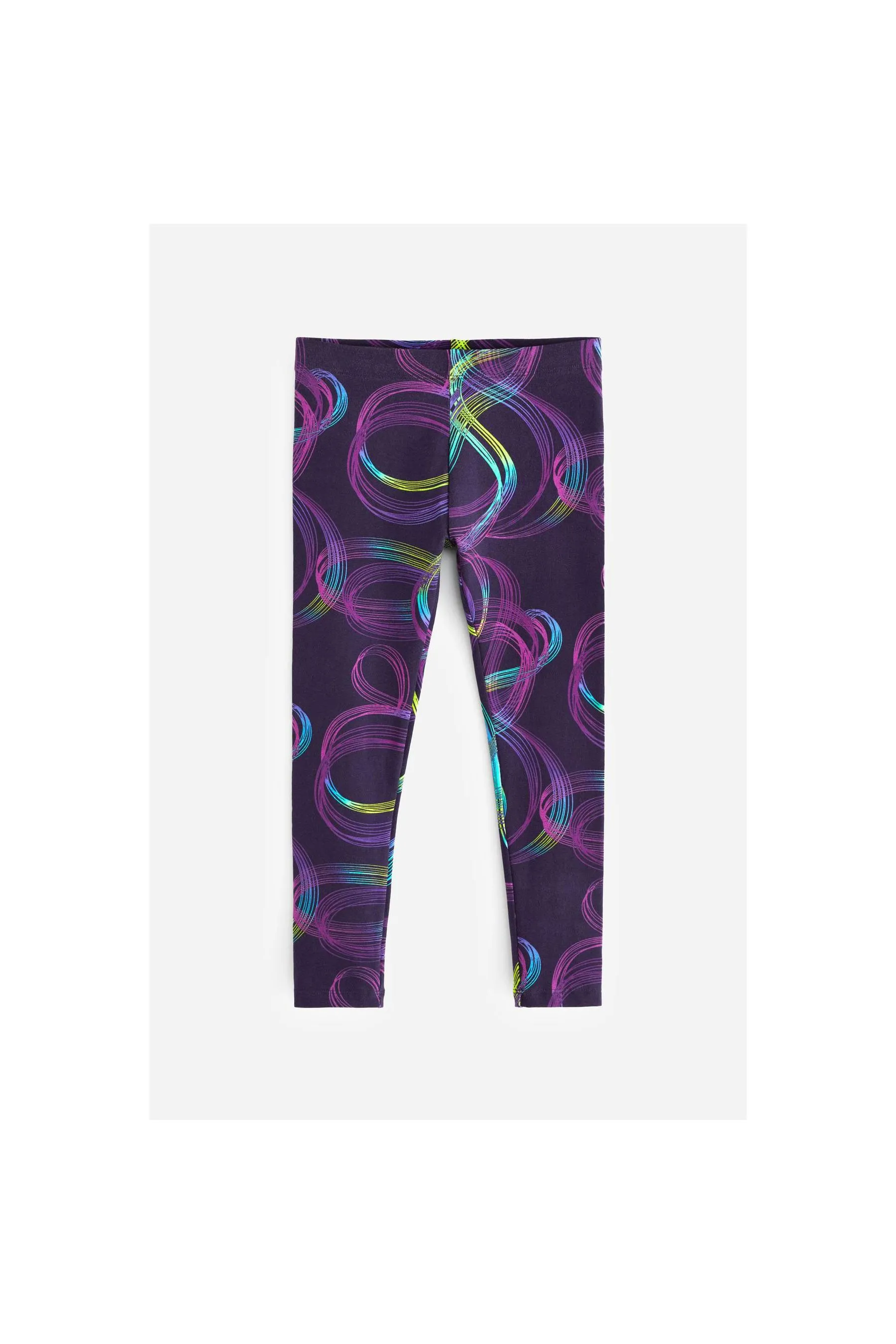 NEXT Black-Purple-Aqua Blue Digital Swirl Print Leggings Multicolor Girl Leggings