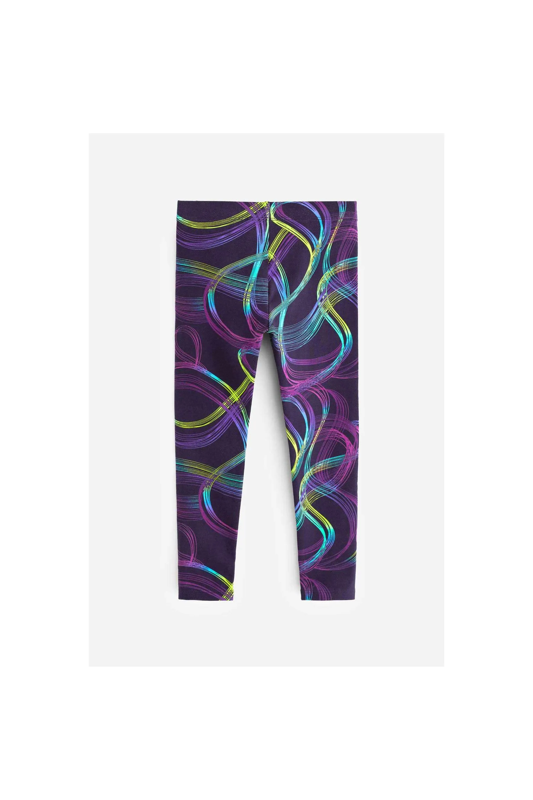 NEXT Black-Purple-Aqua Blue Digital Swirl Print Leggings Multicolor Girl Leggings