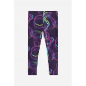 NEXT Black-Purple-Aqua Blue Digital Swirl Print Leggings Multicolor Girl Leggings