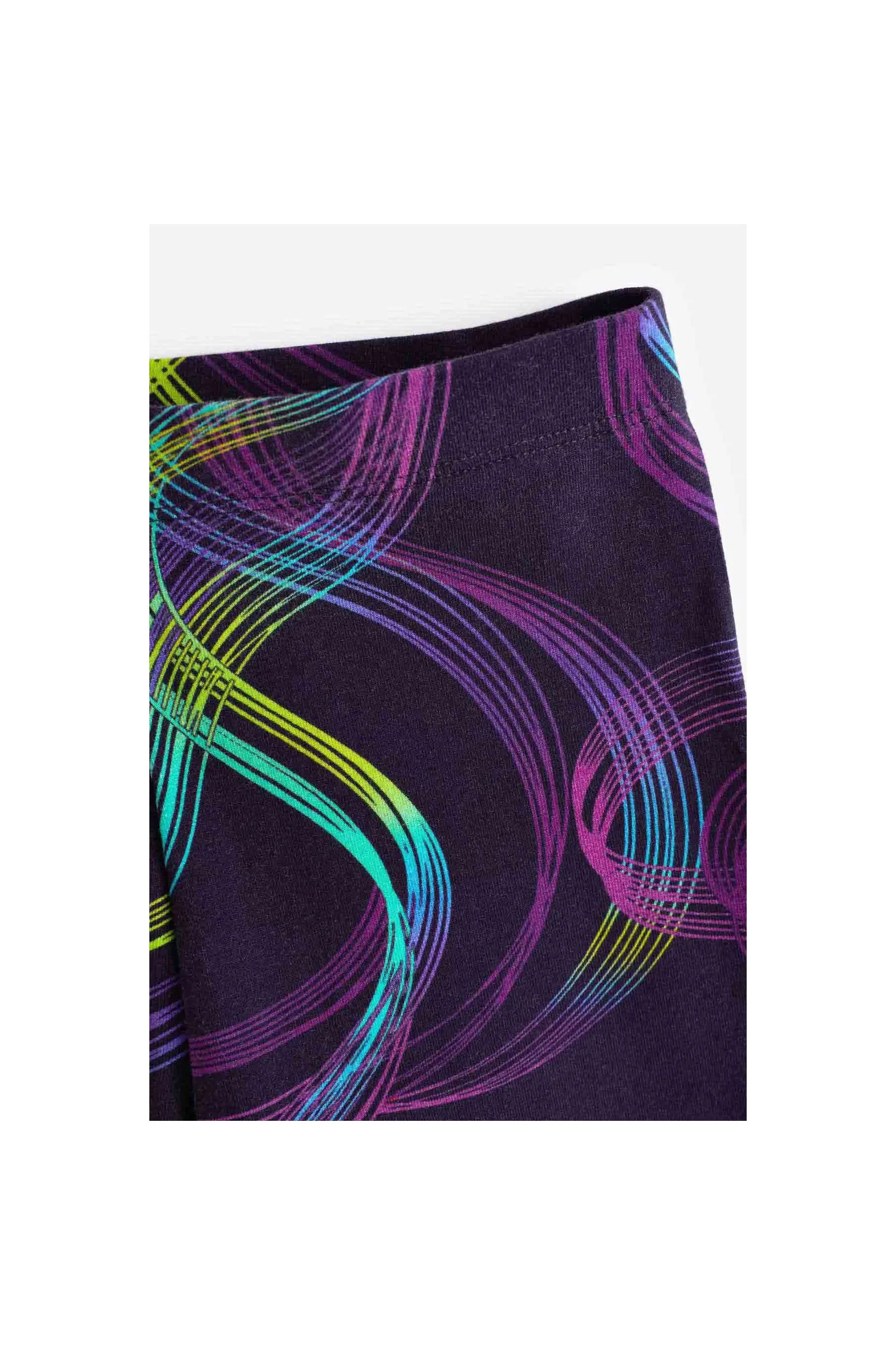 NEXT Black-Purple-Aqua Blue Digital Swirl Print Leggings Multicolor Girl Leggings