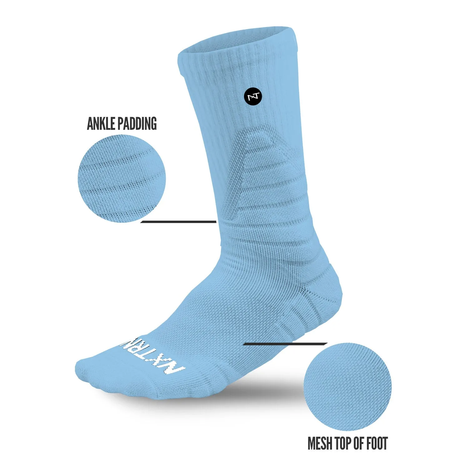 NXTRND Crew Socks Columbia Blue 3-Pairs