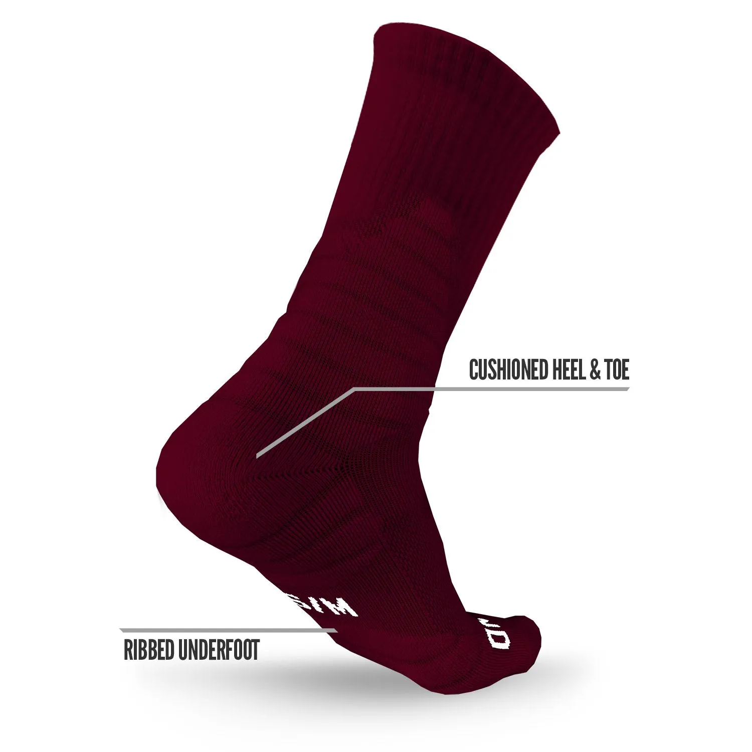 NXTRND Crew Socks Maroon 3-Pairs