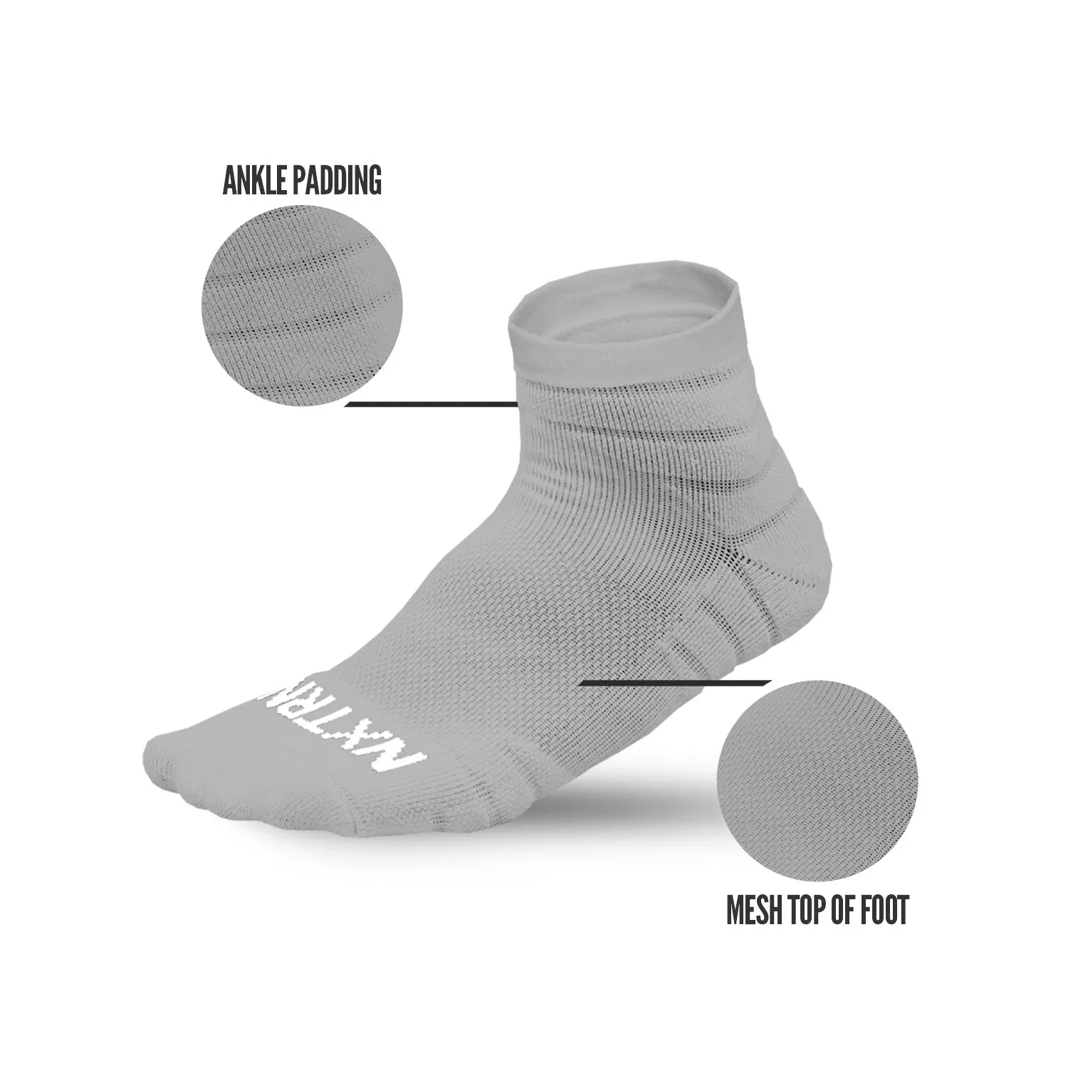 NXTRND Quarter Socks Grey 3-Pairs