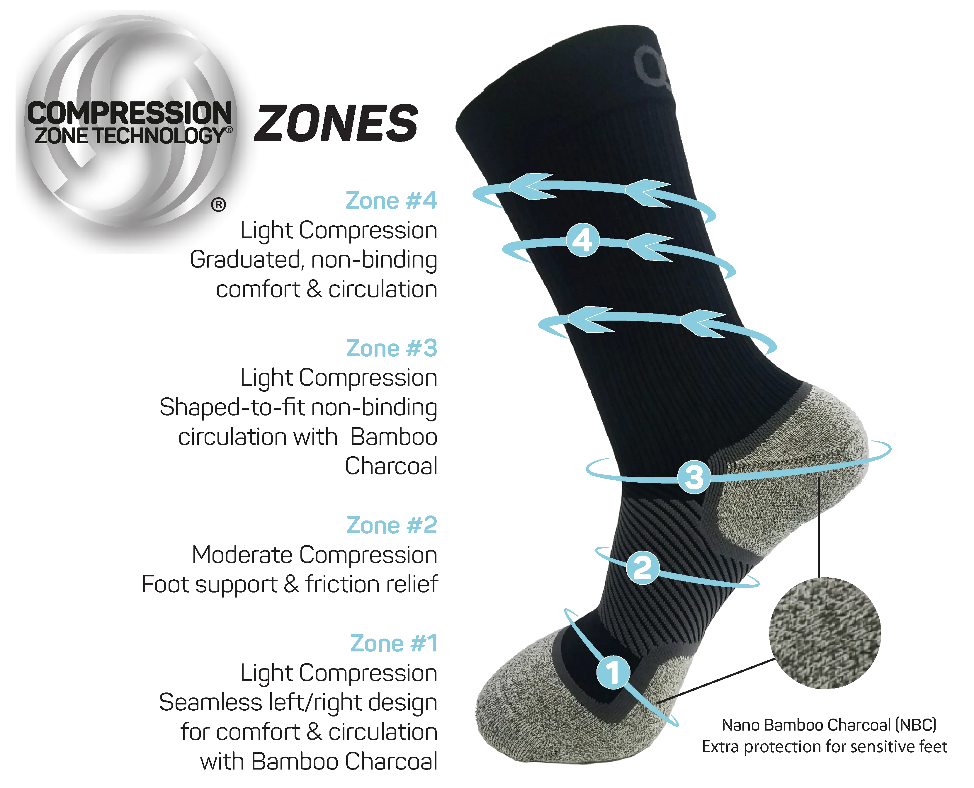 OS1st WP4 Wellness Performance Crew Socks- Black