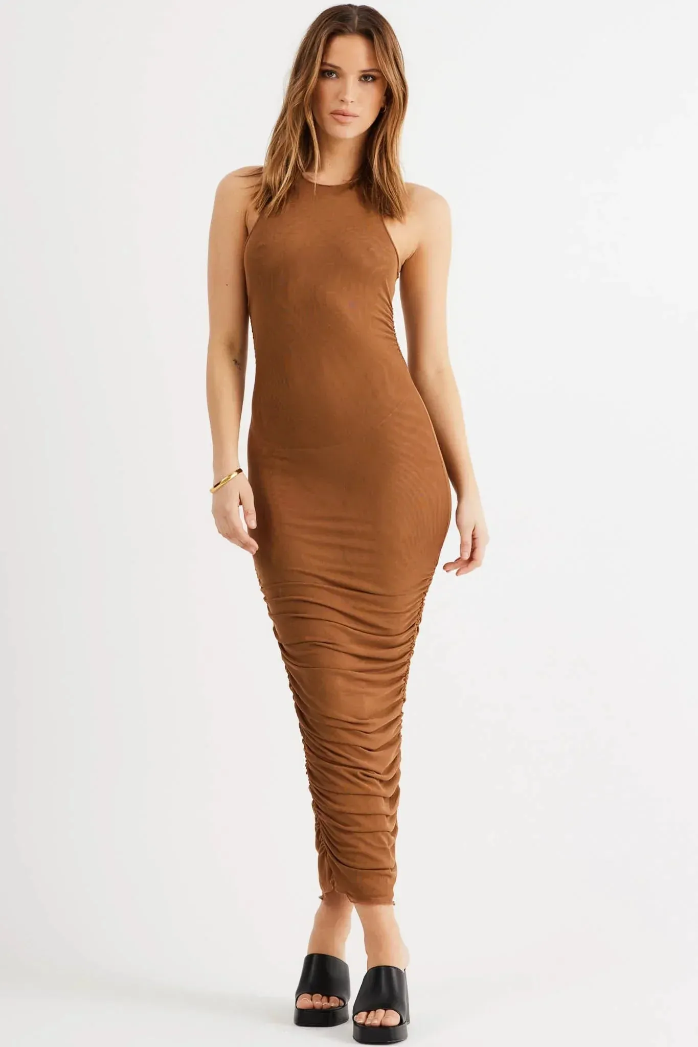 Palamas Mesh Dress - Mocha