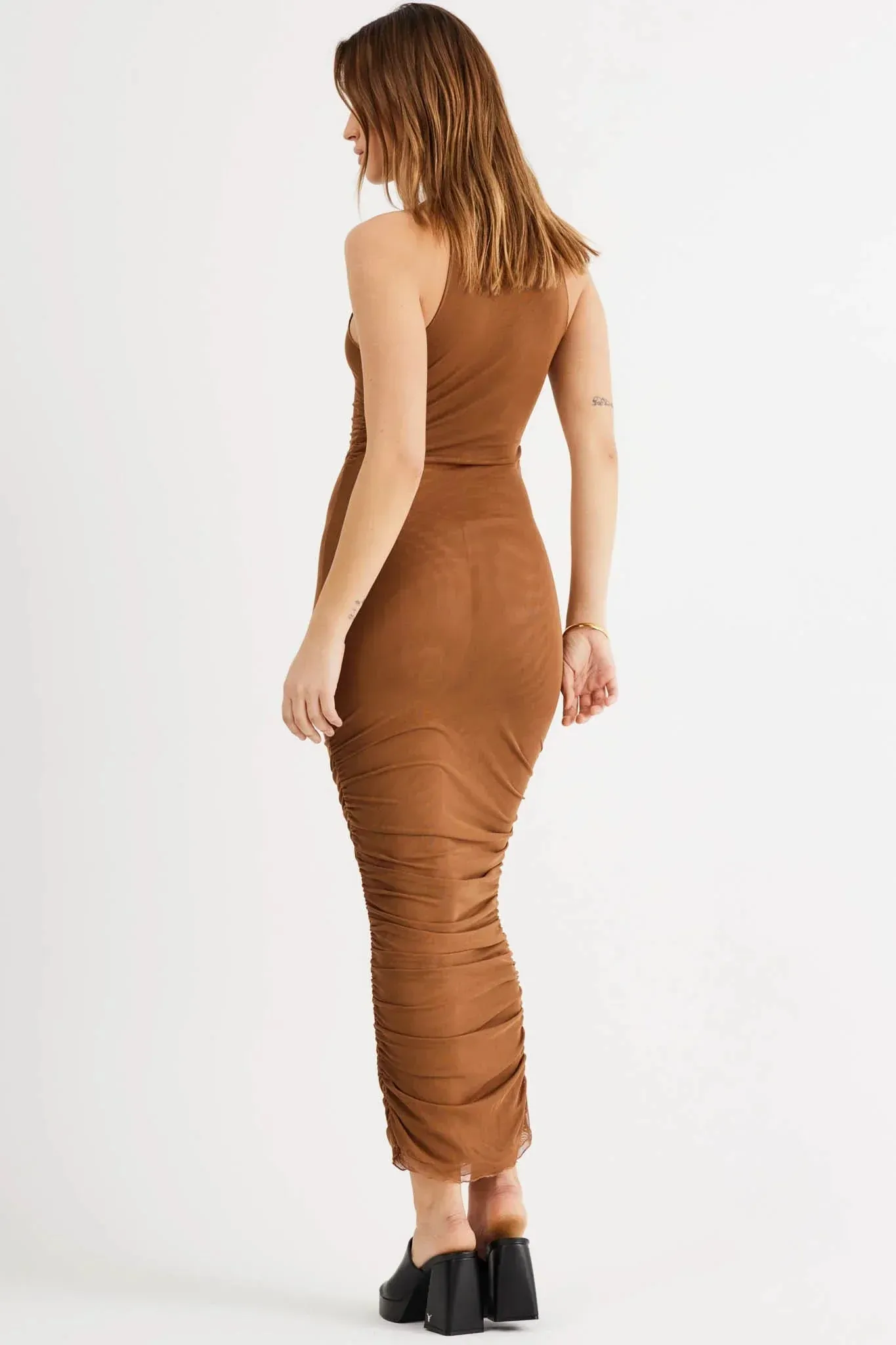 Palamas Mesh Dress - Mocha