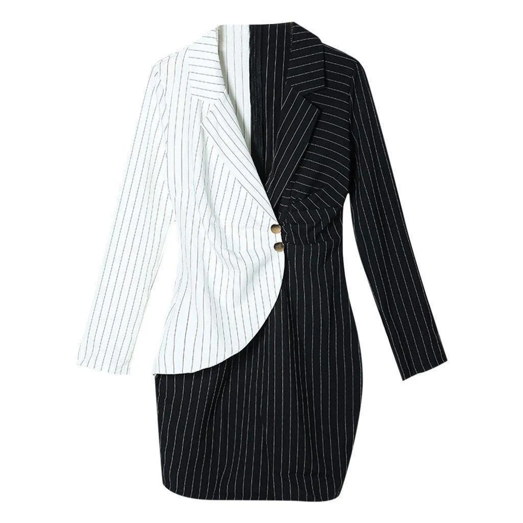 Patchwork Blazer Dress- Long Sleeves