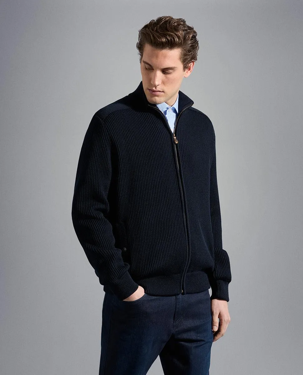 Paul & Shark - Cardigan zip de laine doublé