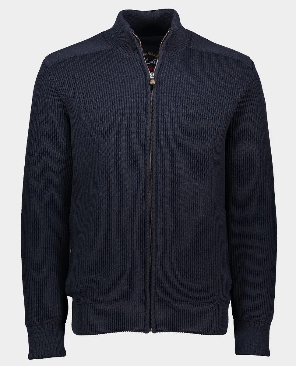 Paul & Shark - Cardigan zip de laine doublé