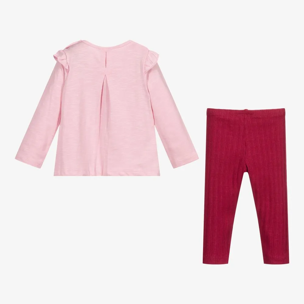 Pink Cotton Leggings Set