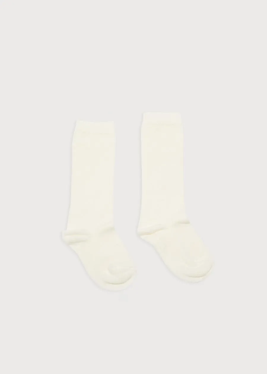 Plain high socks - Cream (3mths-8yrs)