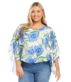 Plus Size Blouson Scarf Top