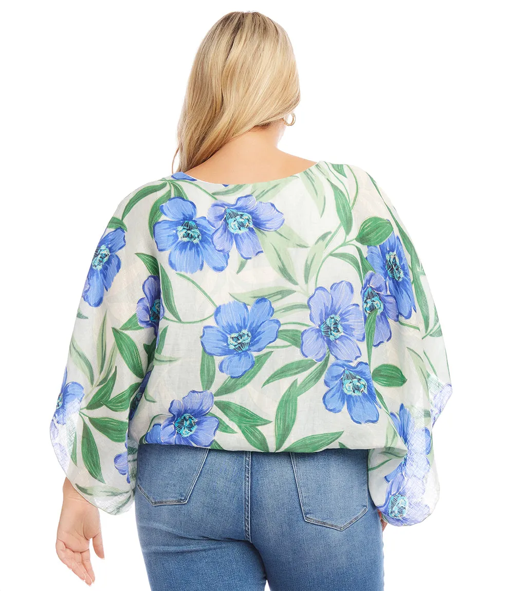 Plus Size Blouson Scarf Top