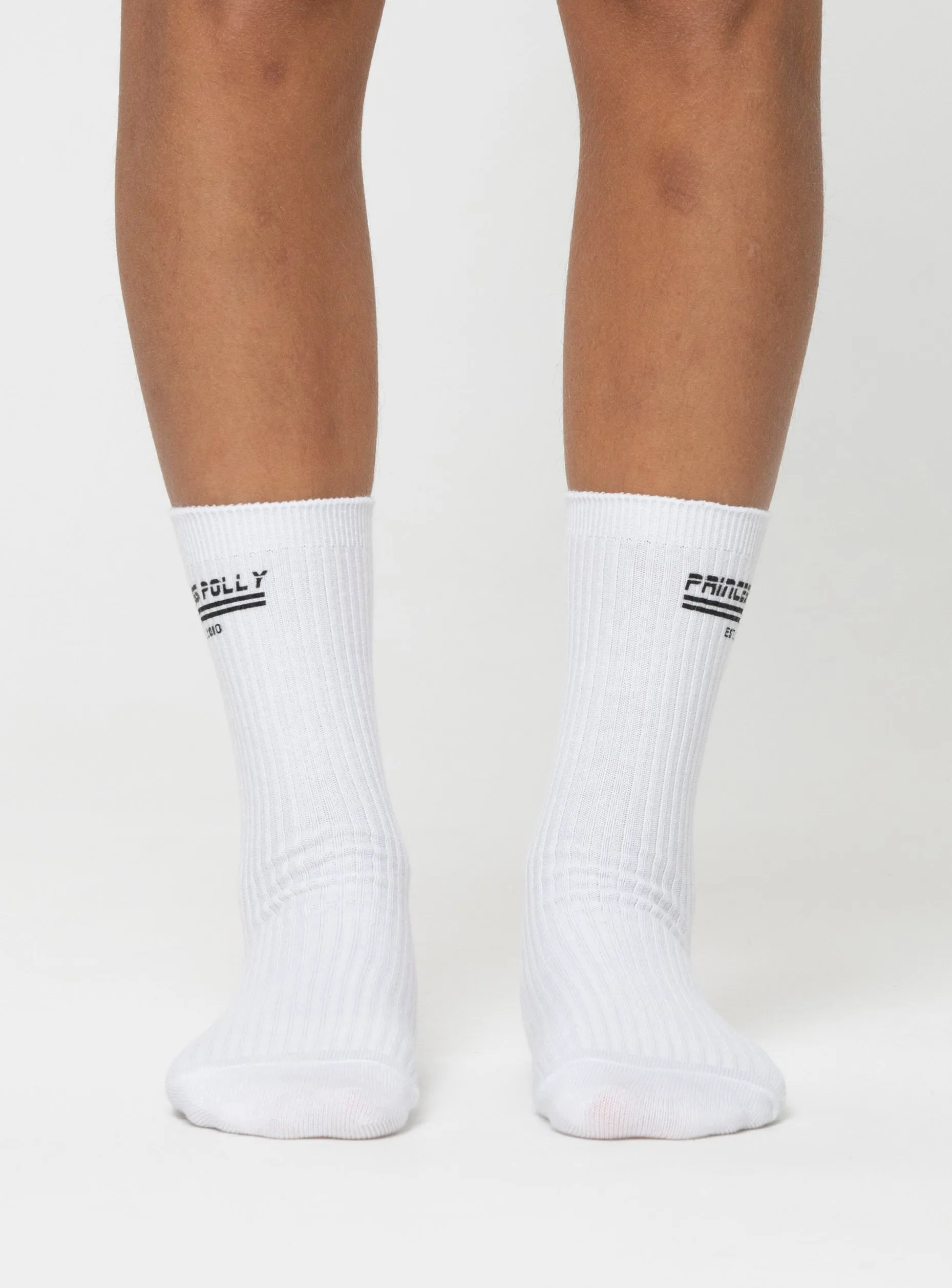 Princess Polly Crew Socks White / Black