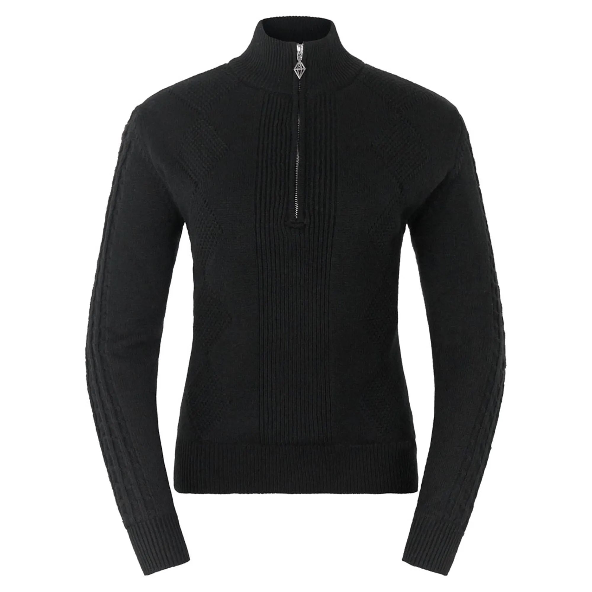 Pure Golf Sorrell Cable Knit Lined Ladies Golf Jumper Black