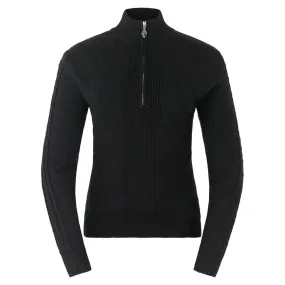 Pure Golf Sorrell Cable Knit Lined Ladies Golf Jumper Black