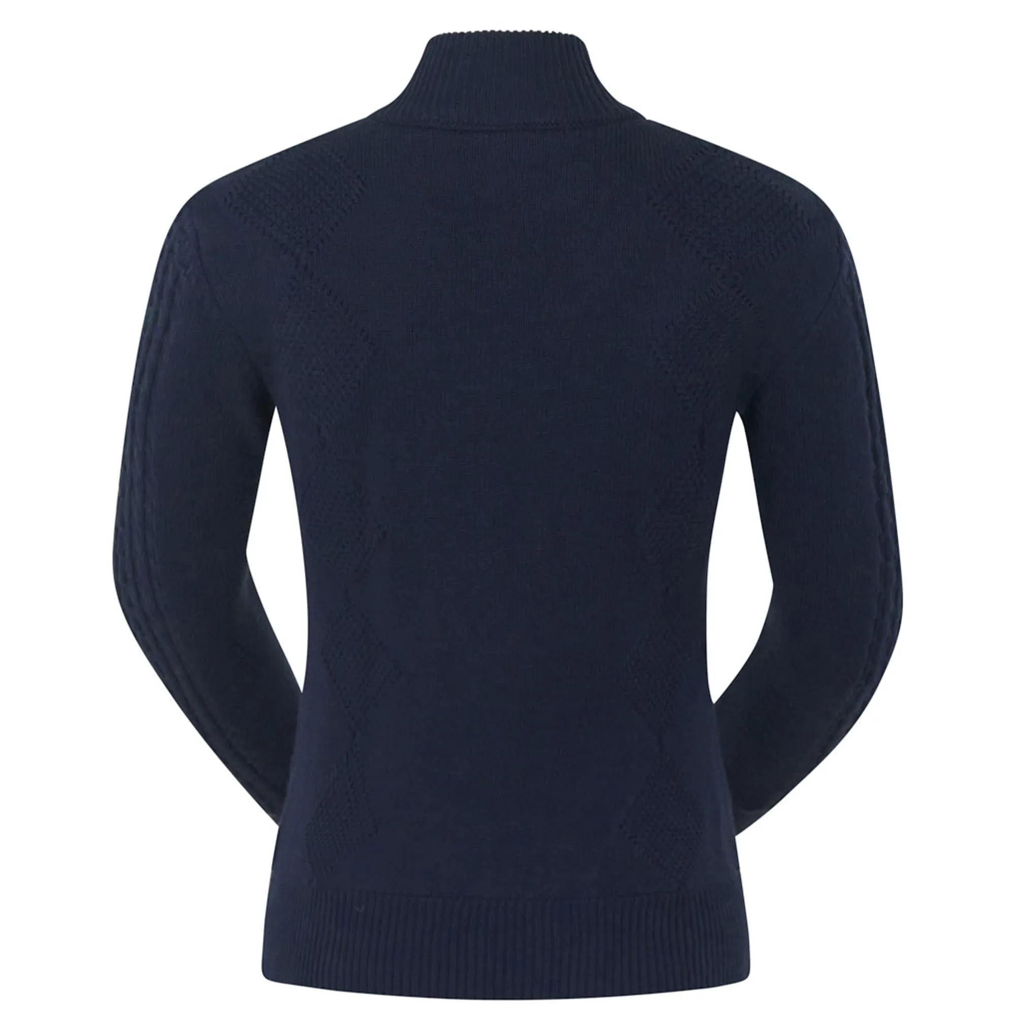 Pure Golf Sorrell Cable Knit Lined Ladies Golf Jumper Navy