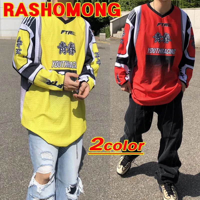 RASHOMONG  |【RASHOMONG】Racing Mesh Long Sleeve T-Shirt (2Color) unisex