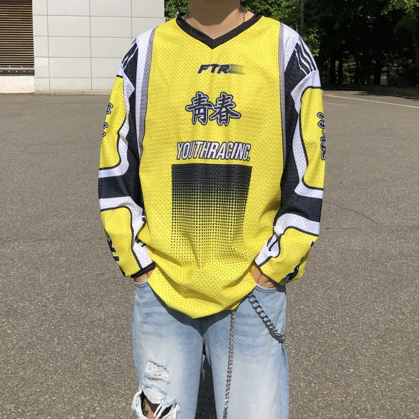 RASHOMONG  |【RASHOMONG】Racing Mesh Long Sleeve T-Shirt (2Color) unisex