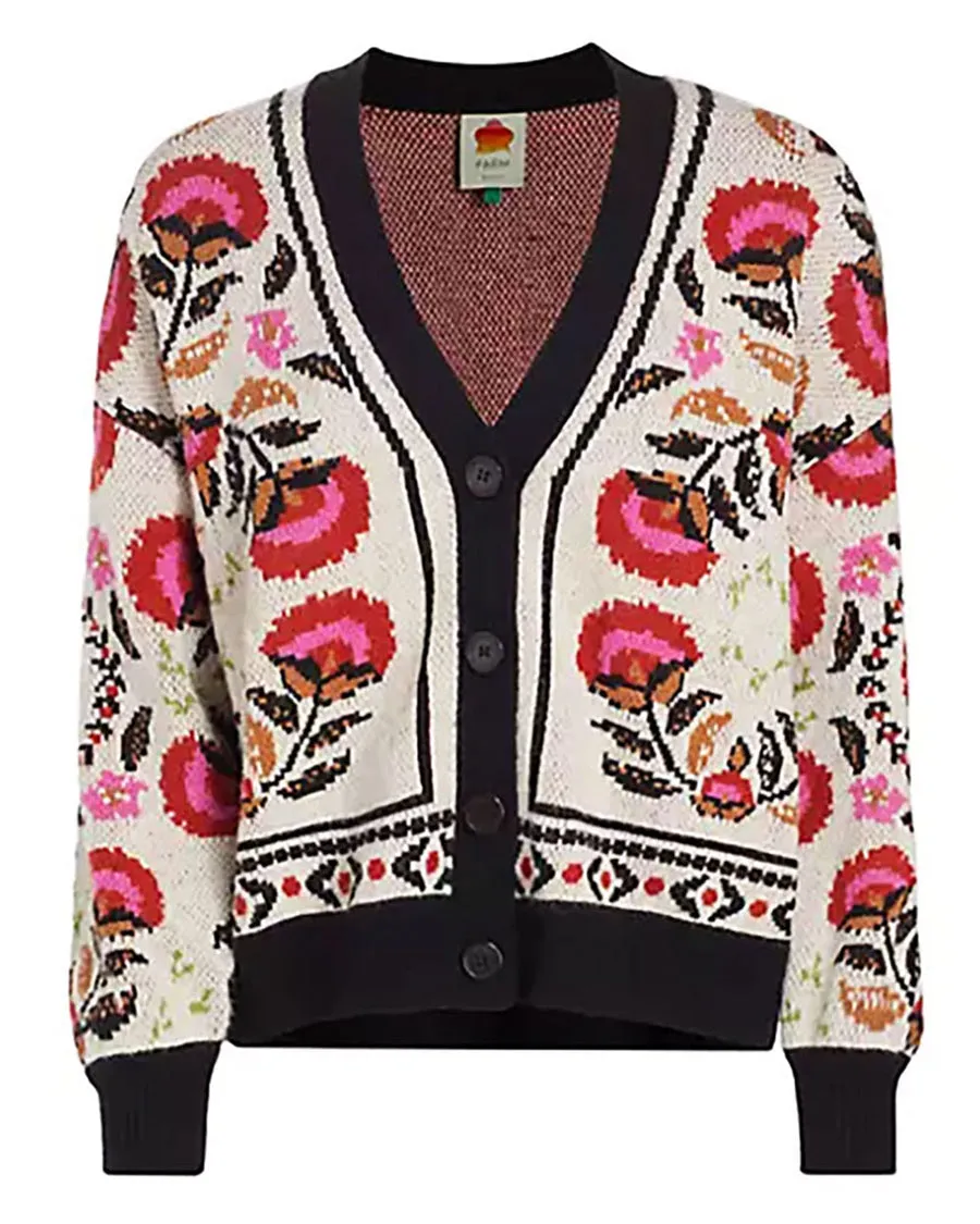 Sand Palms Paradise Knit V Neck Cardigan