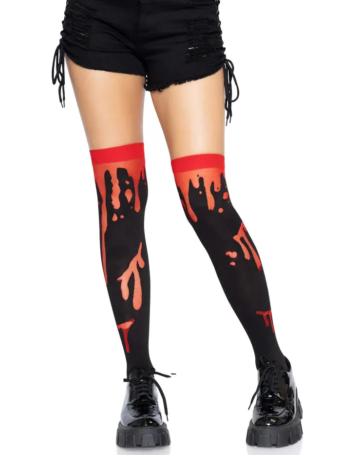 Splatter Thigh Highs-RED