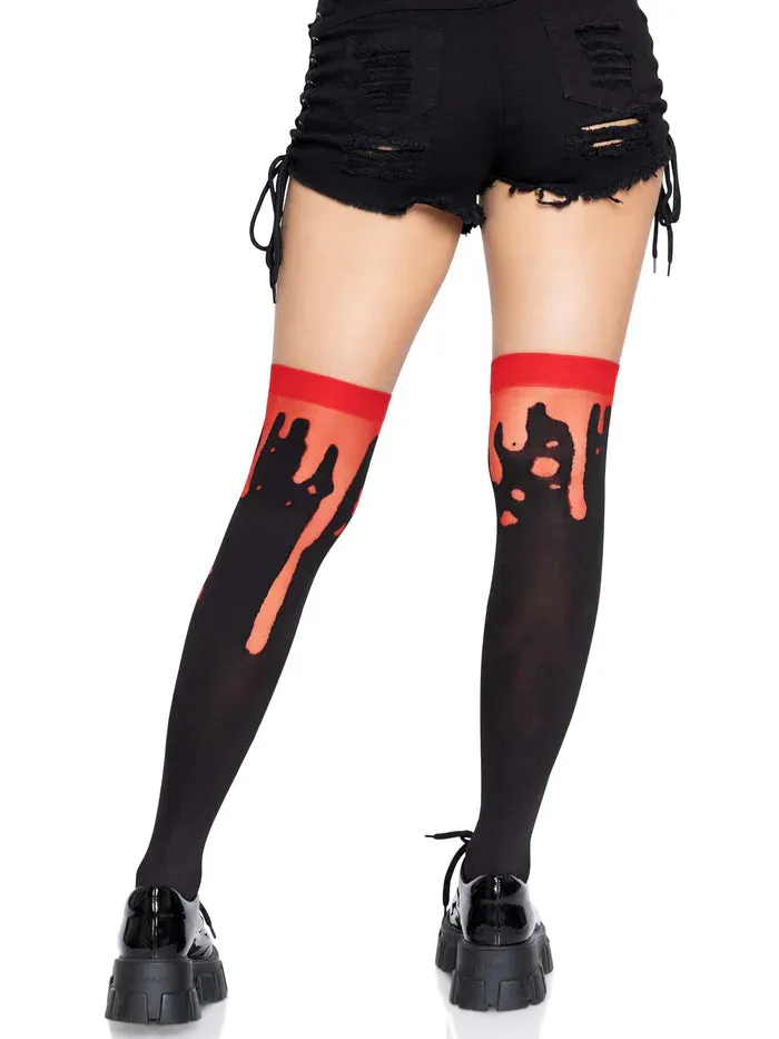 Splatter Thigh Highs-RED