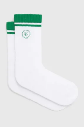 Sporty & Rich cotton socks SRHWC Embroidered Socks white color AC026S405SW