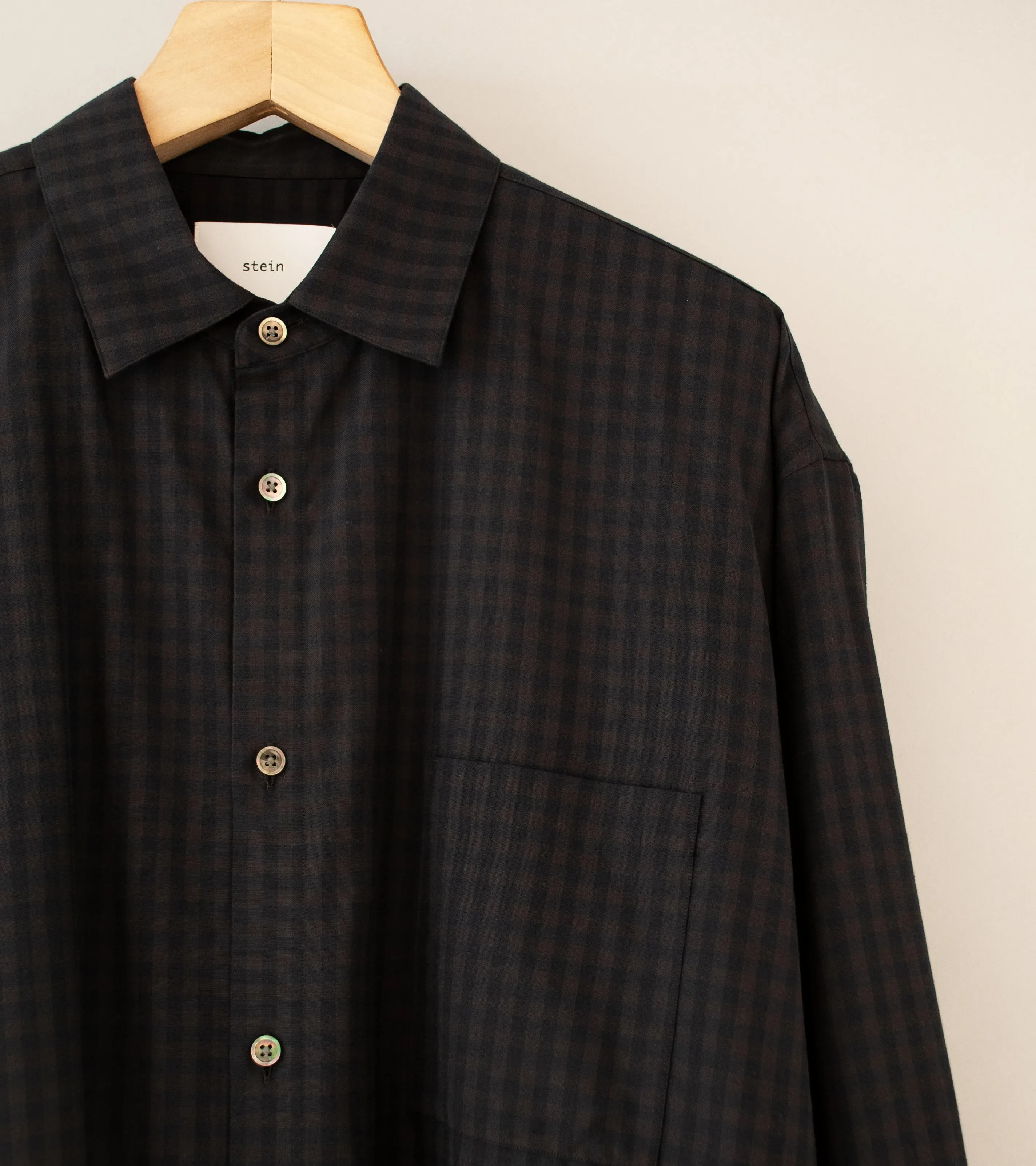 Stein 'Oversized Down Pat Shirt' (Charcoal Gingham)