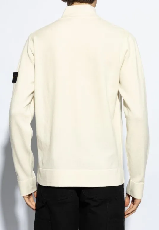 STONE ISLAND  |Pullovers Wool Long Sleeves Plain Logo Sweaters