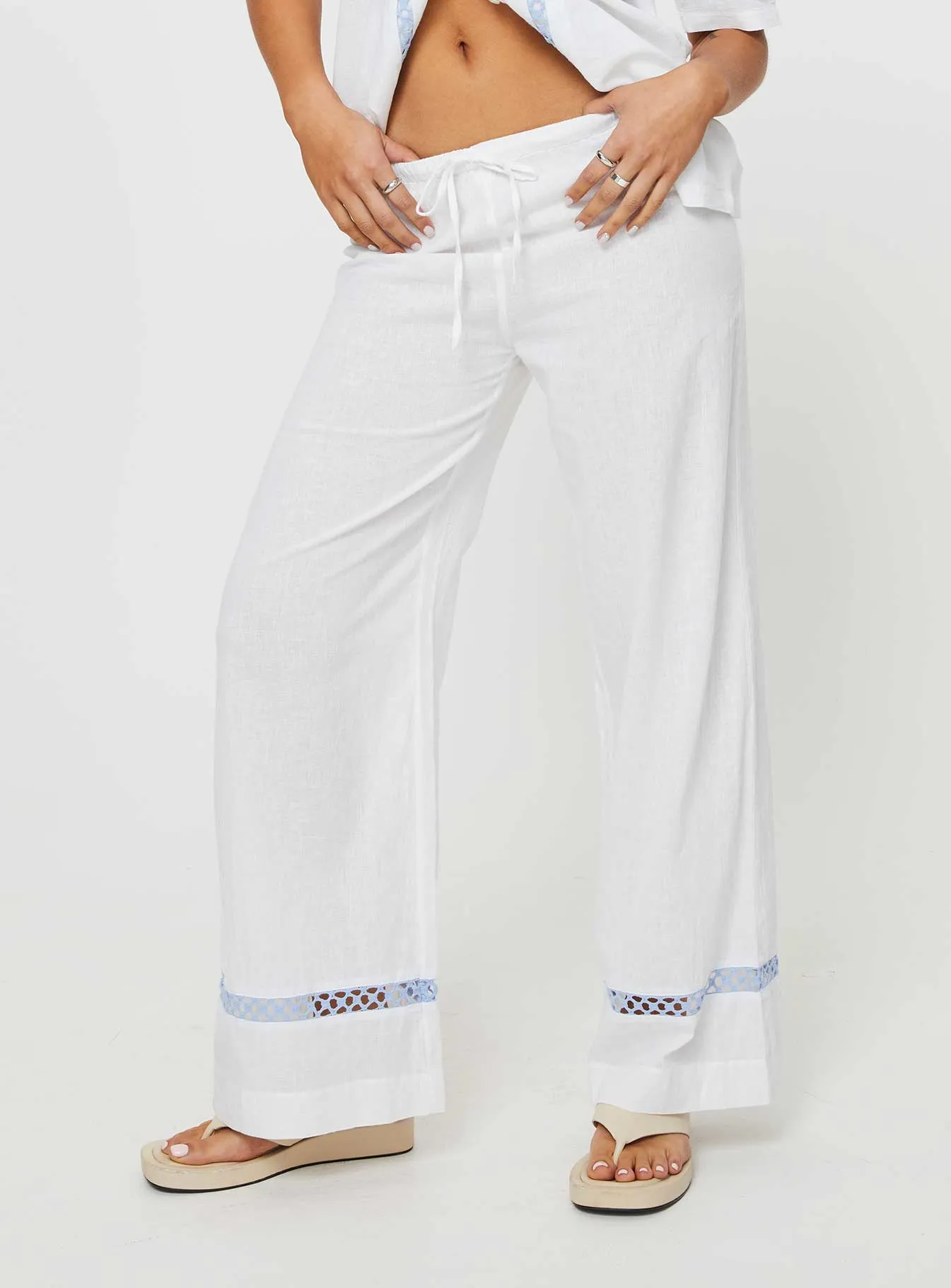 Sun Time Pants White / Blue