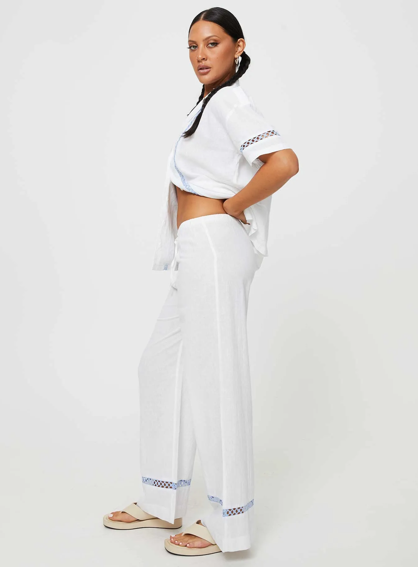 Sun Time Pants White / Blue