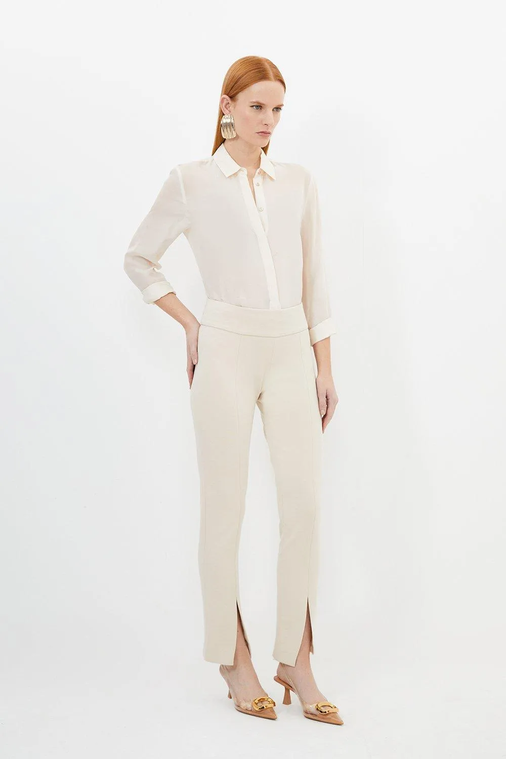 Tailored Split Hem Leggings | Karen Millen