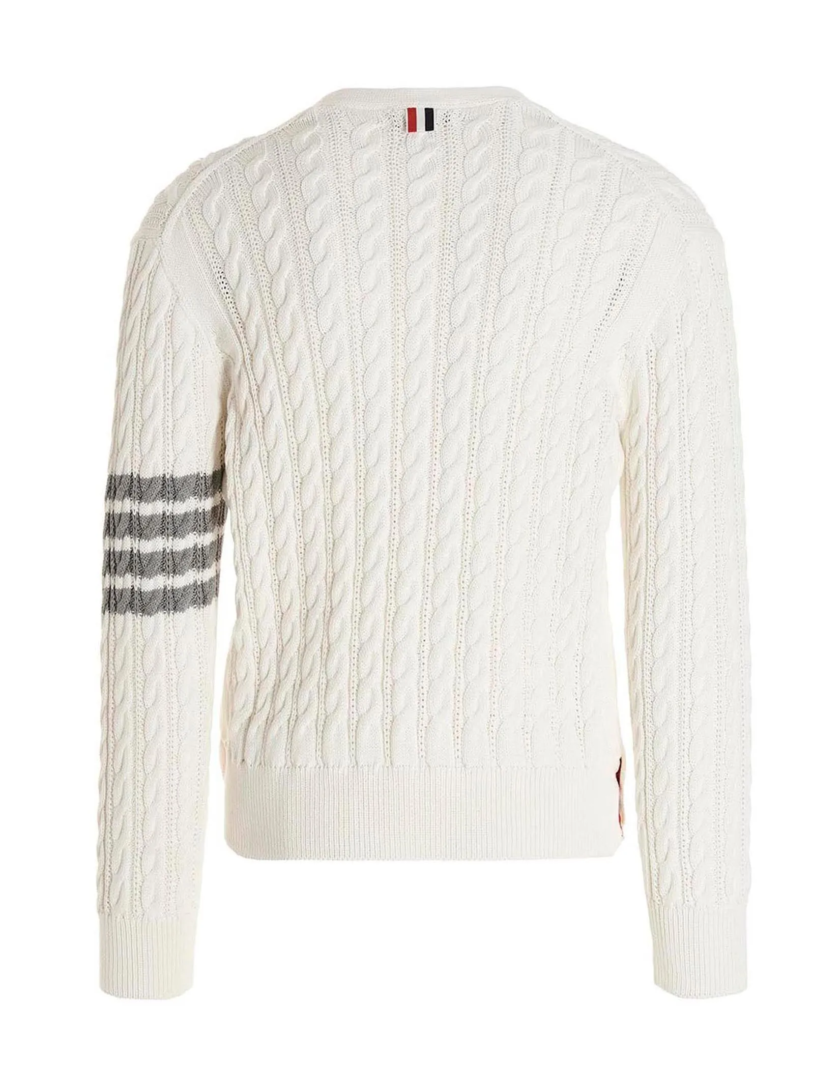 Thom Browne 4-Bar Cable Knit V-Neck Cardigan