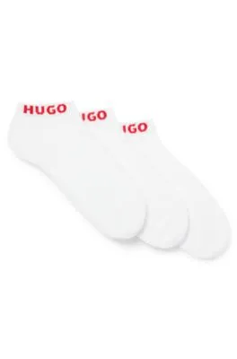 Three-pack of ankle socks with logo cuffs