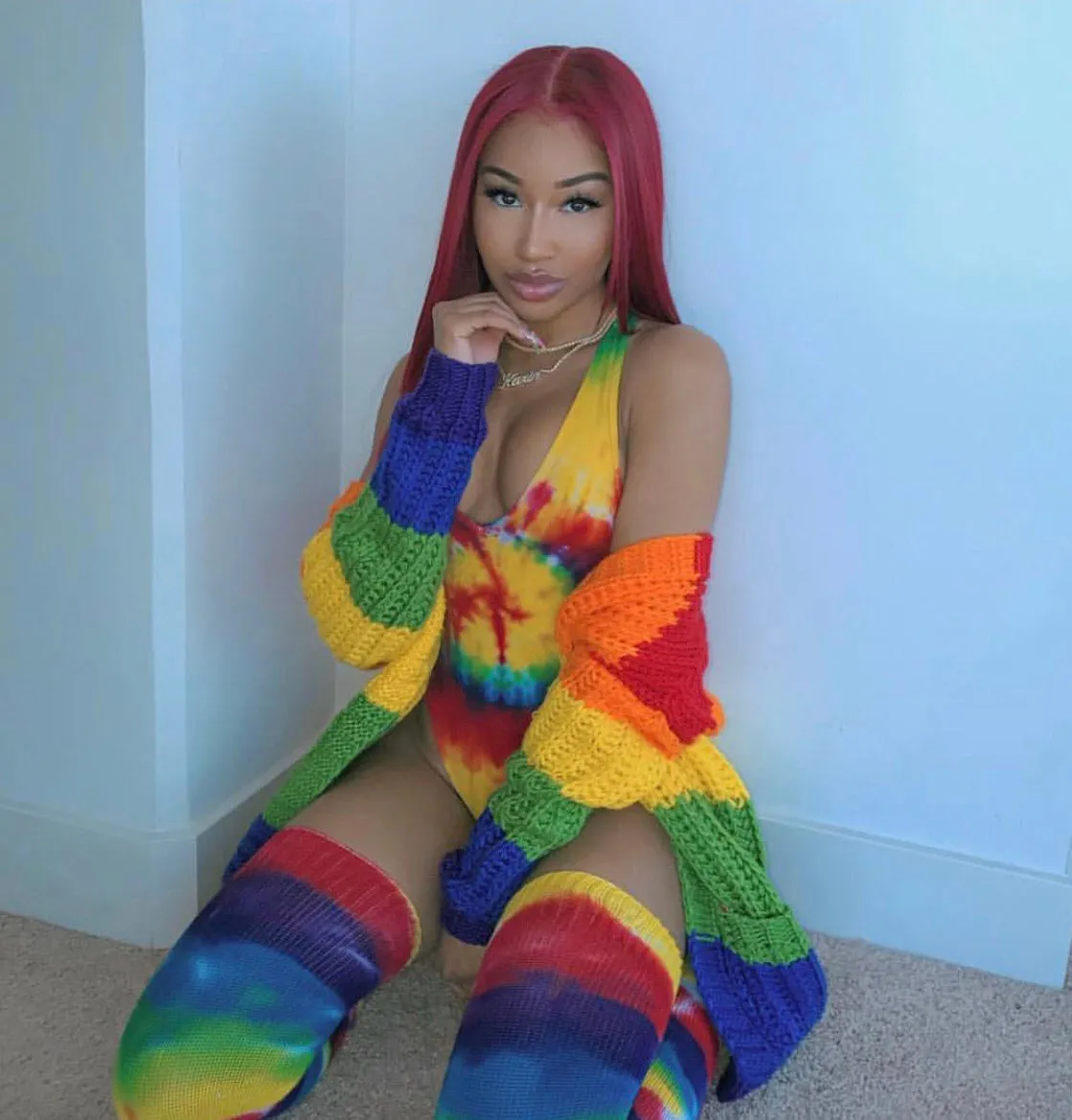 Tie-Dye Bodysuit W/ Socks