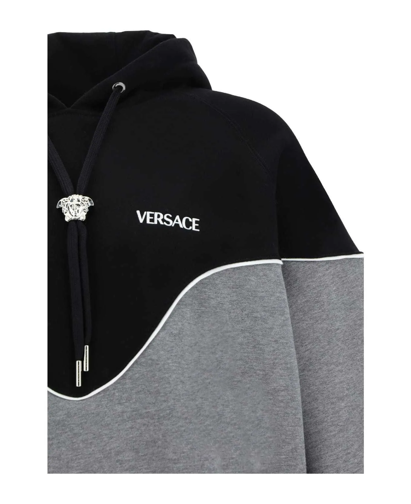 VERSACE  |Pullovers Long Sleeves Plain Cotton Logo Luxury Hoodies