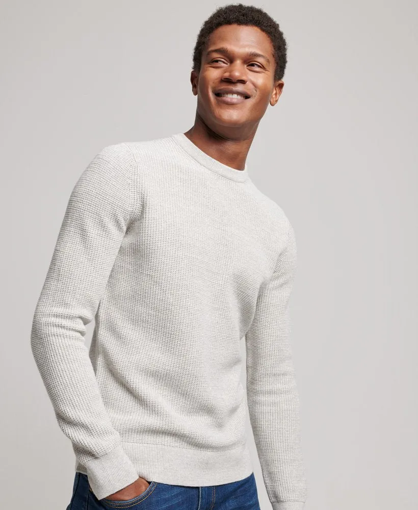 Vintage Textured Crew Knit | Moon Mist Heather