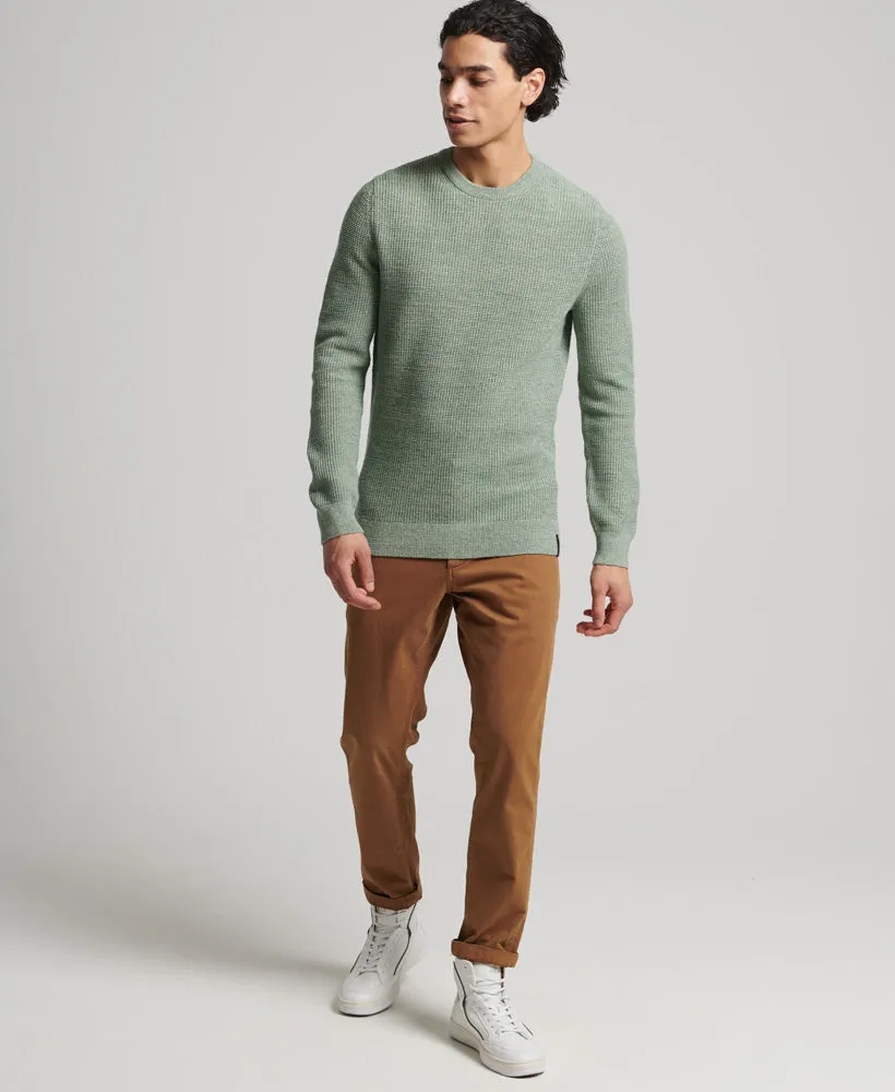 Vintage Textured Crew Knit | Seagrass Green Heather