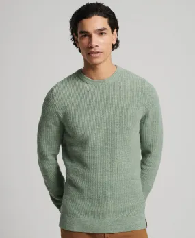 Vintage Textured Crew Knit | Seagrass Green Heather