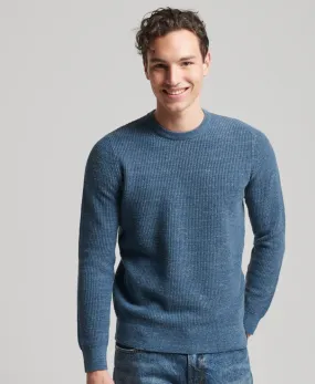 Vintage Textured Crew Knit | Tidal Blue Heather